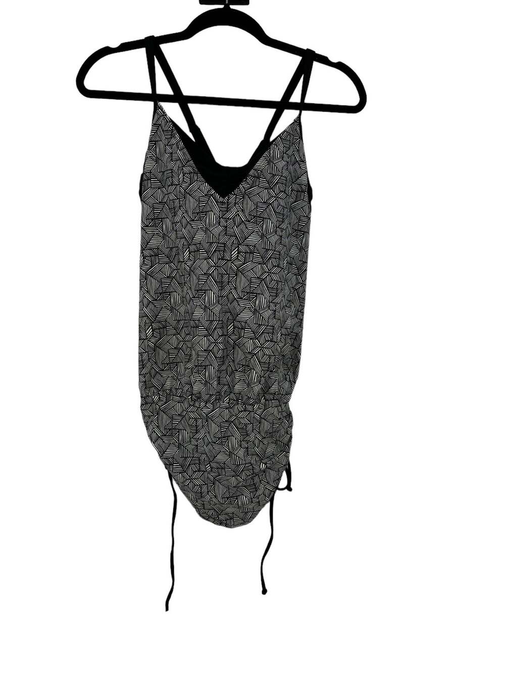 Athleta Swim Top Womens 36 B/C Laguna Side Scrunch Tankini Tank Black White